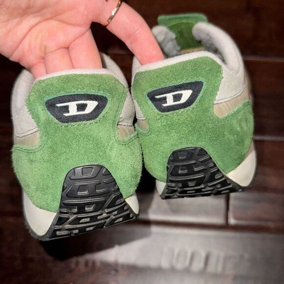 Vintage diesel leather green suede shoes/sneakers size 8 - Picture 3 of 9